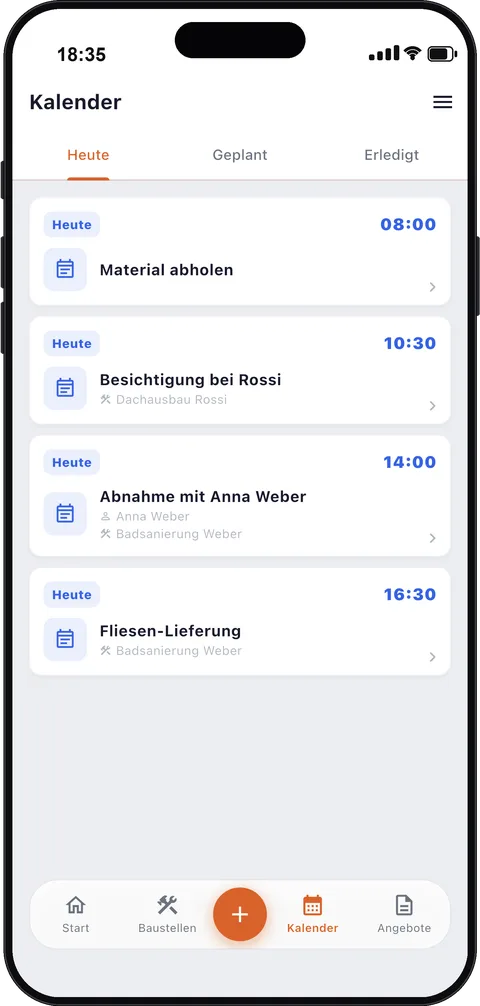 Terminkalender für Handwerker
